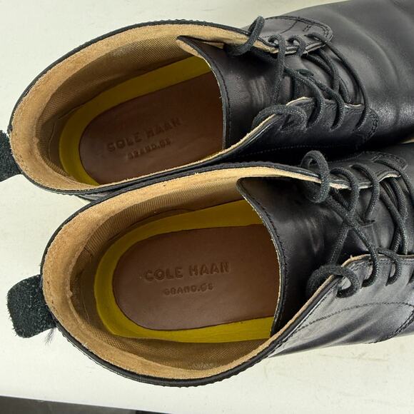 Cole Haan Grand OS Chukka Boots Men's 11 Black Leather Lace-Up Round Toe Ankle - Picture 9 of 10